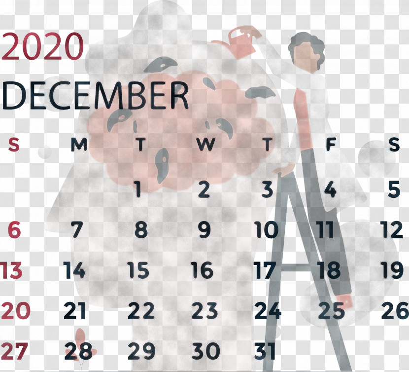 December 2020 Printable Calendar December 2020 Calendar Transparent PNG