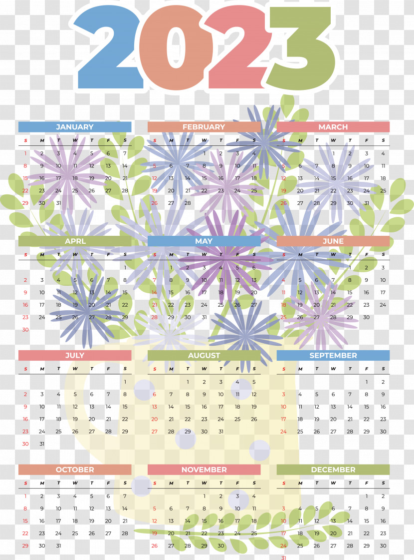 Calendar Line Font Pattern Flower Transparent PNG