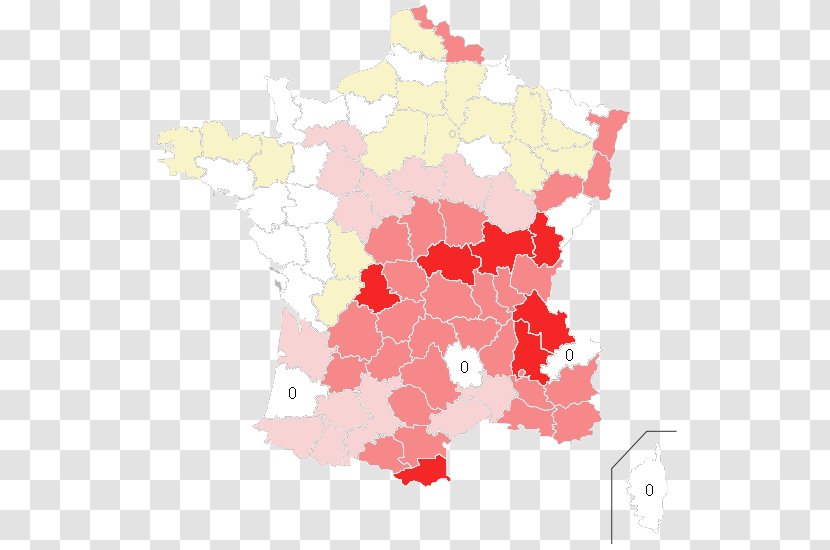 France Map Tuberculosis - Red Transparent PNG