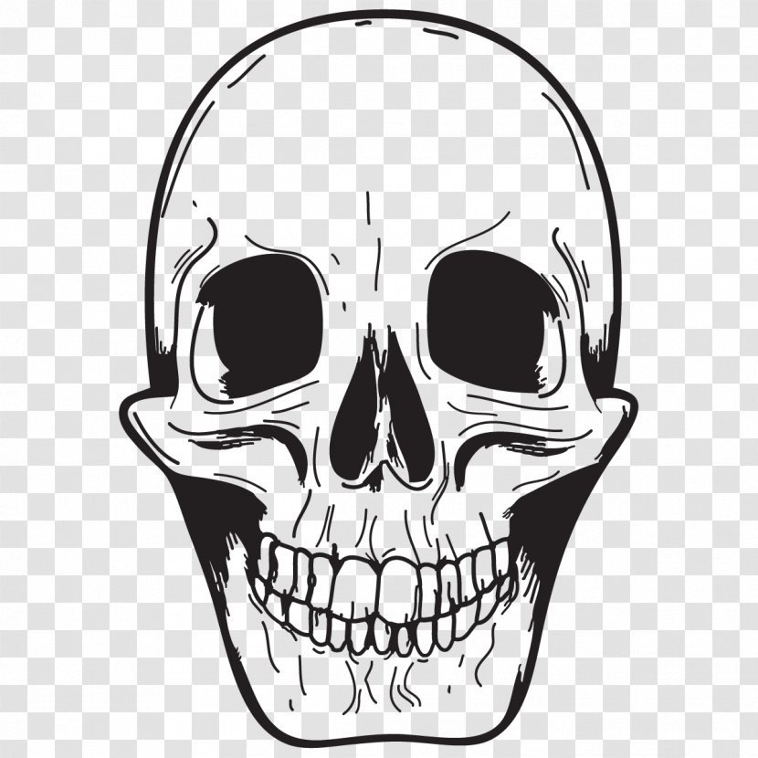 Human Skull Symbolism Sticker Smiley Emoticon - Drawing Transparent PNG