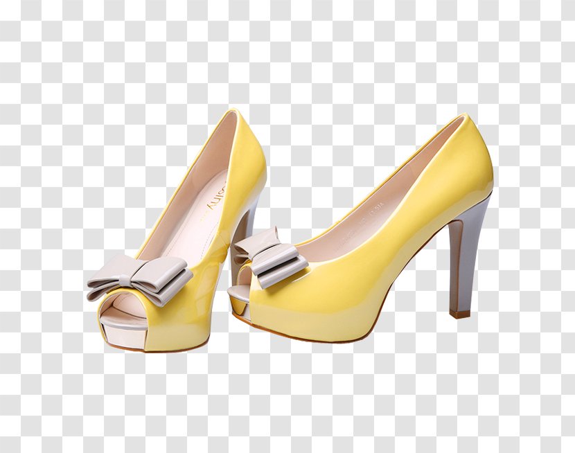 Shoe Poster - Beige - Yellow High Heels Transparent PNG