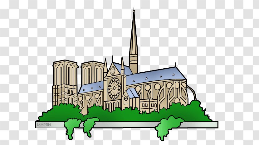 Notre-Dame De Paris Gothic Architecture Cathedral Clip Art Transparent PNG
