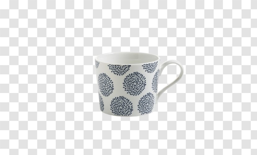 Coffee Cup Mug Porcelain Blue - Flower Transparent PNG