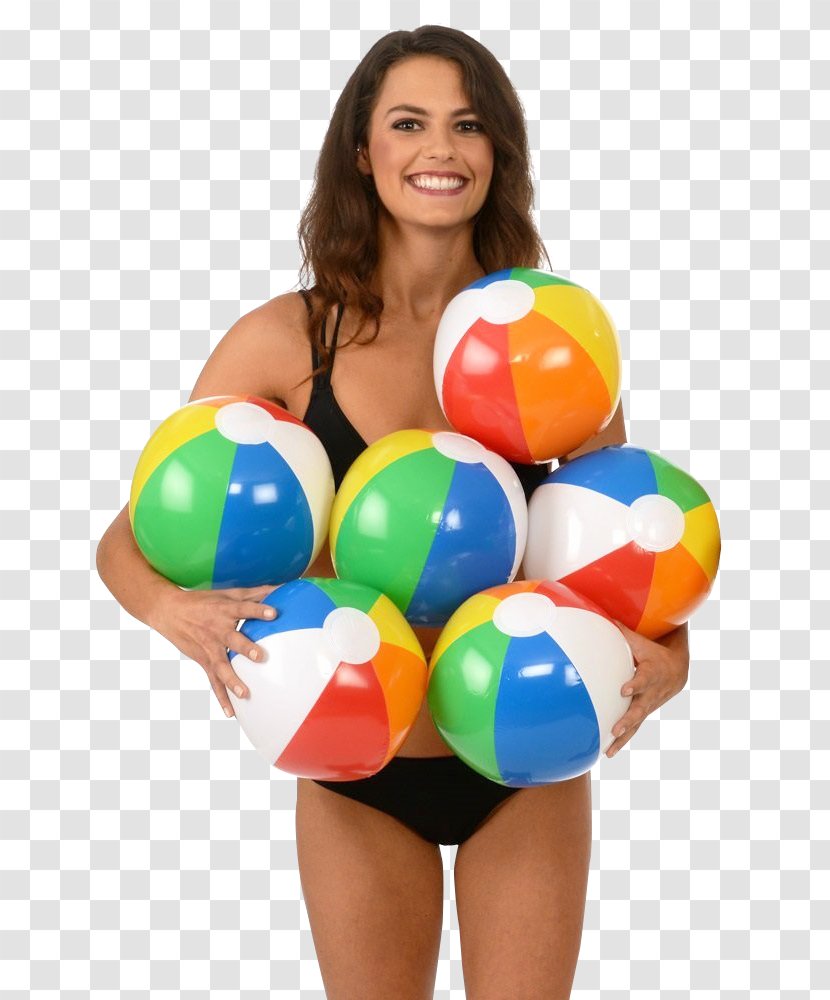 Beach Ball Toy Game - Flower - Young Woman Holding Transparent PNG