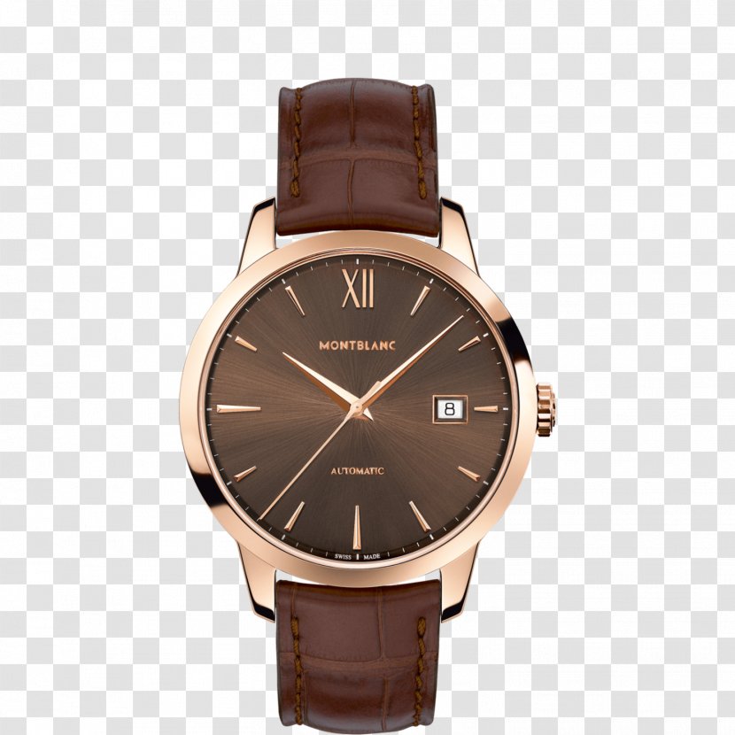 Montblanc Meisterstxfcck Automatic Watch Jewellery - Gold Coffee Color Mechanical Male Transparent PNG
