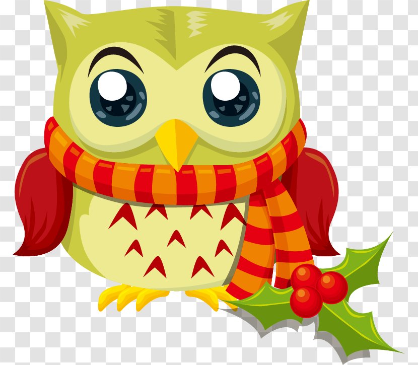 Little Owl Bird Christmas Clip Art - Stocking - Material Vector Transparent PNG