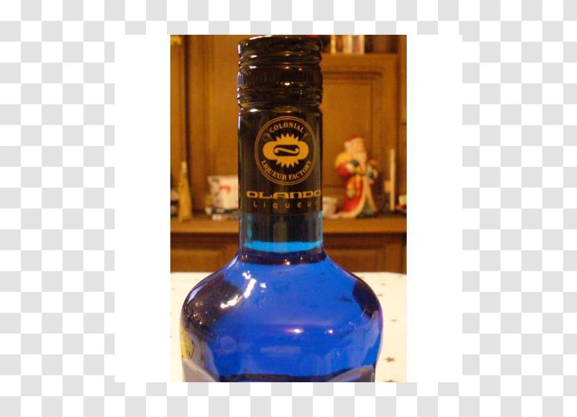Liqueur Glass Bottle Cobalt Blue Alcoholic Drink Transparent PNG