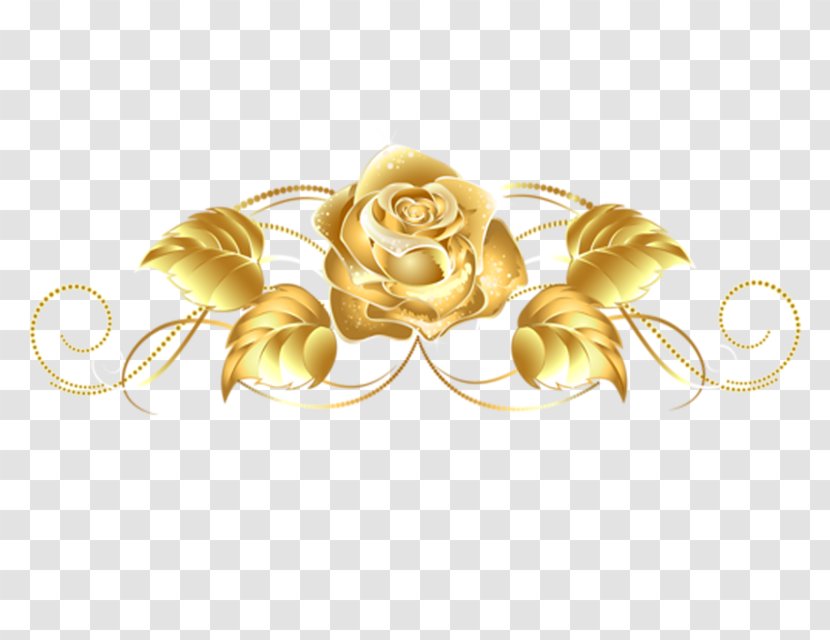 Gold Rose Flower Yellow Clip Art - Red Transparent PNG