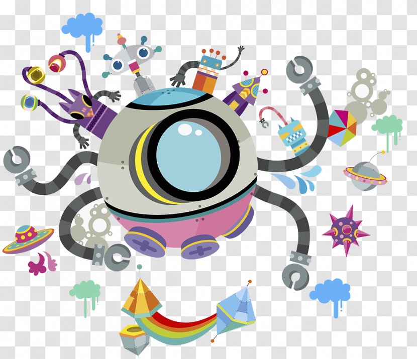 Cartoon Astronaut Clip Art - Outer Space - Spaceship Illustration Transparent PNG