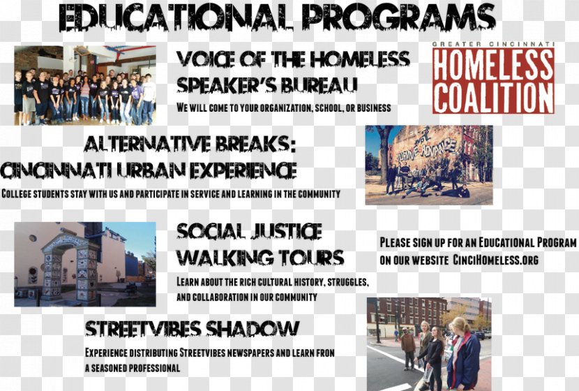 Greater Cincinnati Coalition For The Homeless Homelessness National Speakers Bureau Education - Newspaper - EducatioN Flyer Transparent PNG