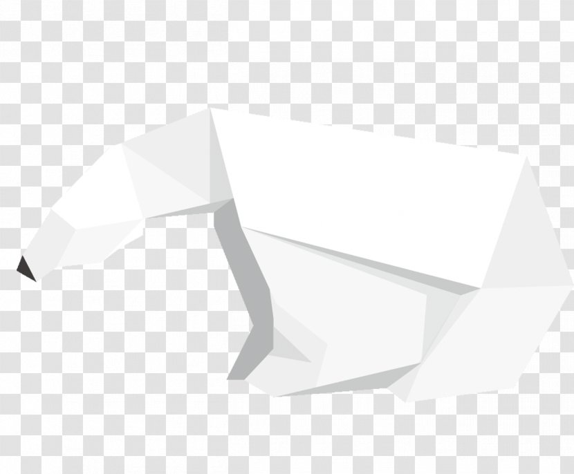 White Triangle Area Pattern - Tree - Origami Bear Transparent PNG