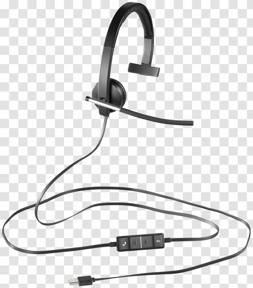 Logitech H650e Usb H570e Corded Doubleear Headset 981000574 Microphone - Silhouette - Splitter Transparent PNG