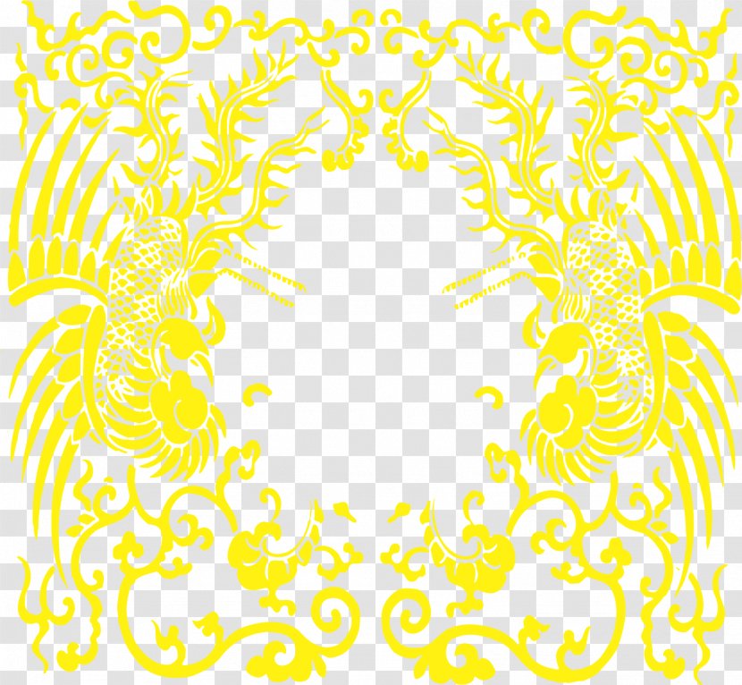 Visual Arts Chinoiserie Clip Art - Chinese Style Dragon And Phoenix Transparent PNG