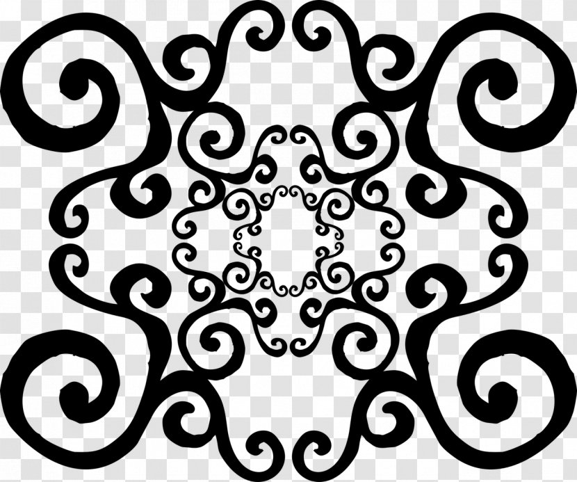 Arabesque Ornament Clip Art - Black And White - Design Transparent PNG