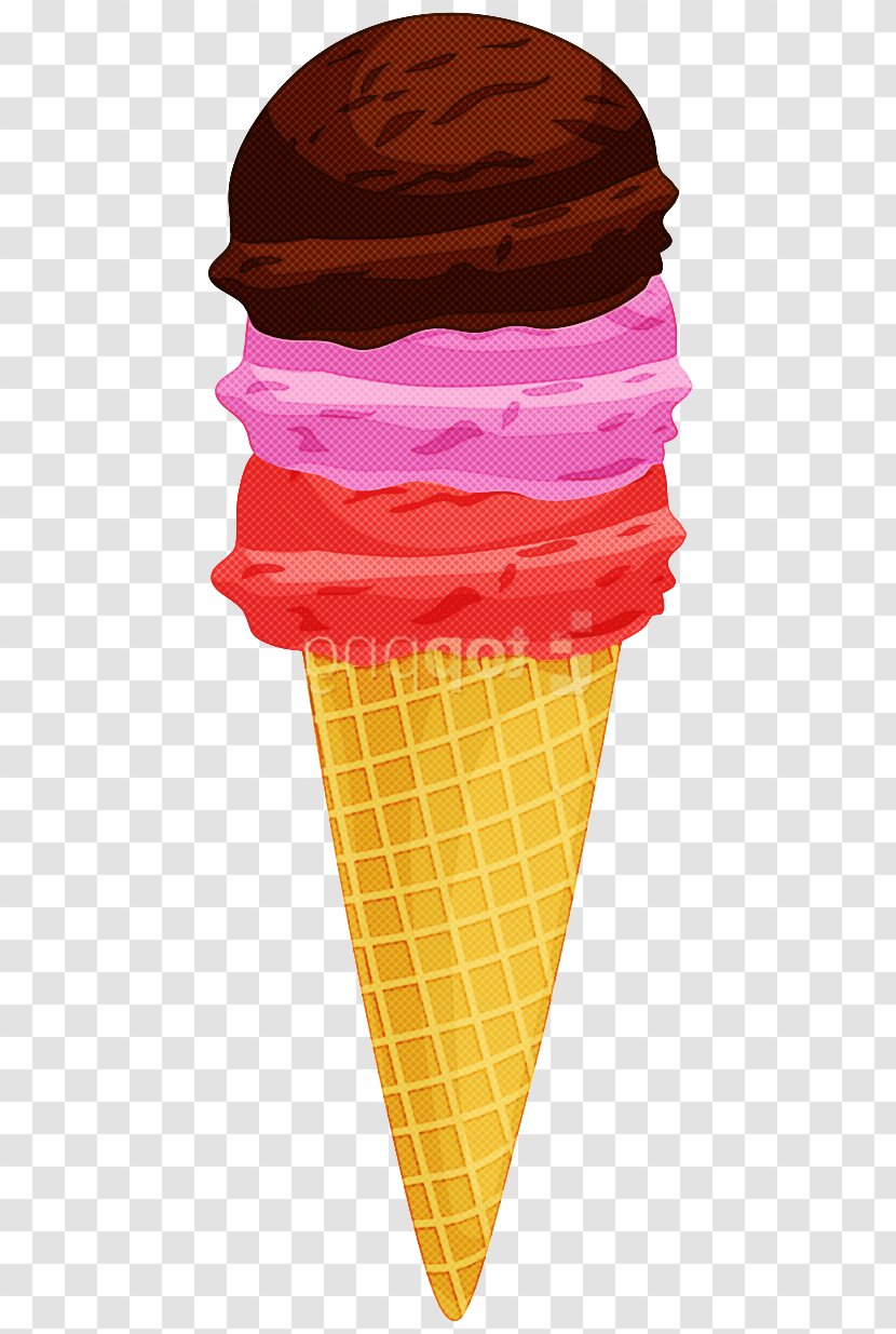 Ice Cream - Cone - Pink Wafer Transparent PNG