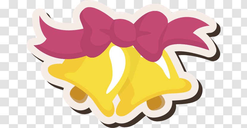 Bell Clip Art - Painted Yellow Bow Pattern Transparent PNG