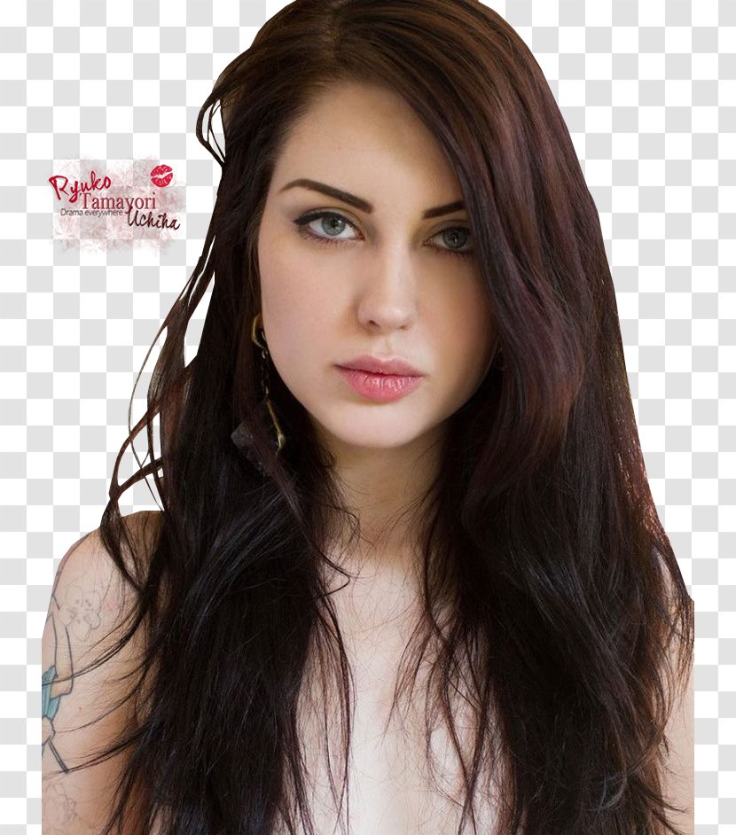 Long Hair Brown Hairstyle Coloring - Heart Transparent PNG