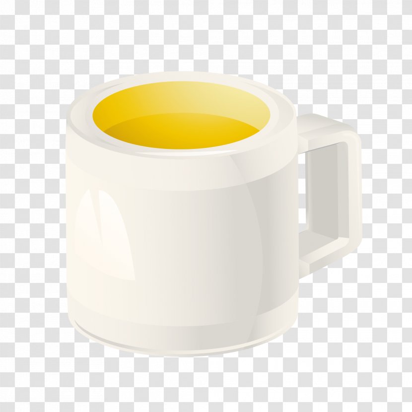 Coffee Cup Ceramic Mug - Yellow - White Vector Material Transparent PNG