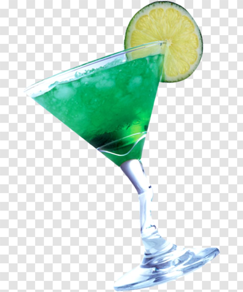 Blue Hawaii Martini Smoothie Daiquiri Cocktail - Drink - Green Sand Ice Lemon Material Free To Pull Transparent PNG