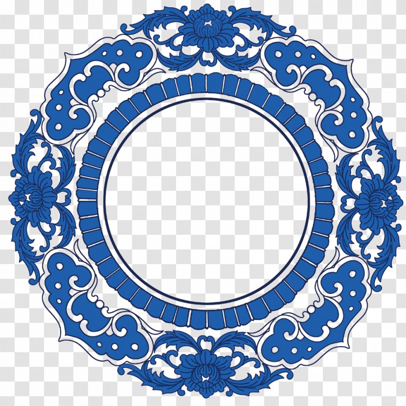 Circle Blue And White Pottery - Rings Transparent PNG