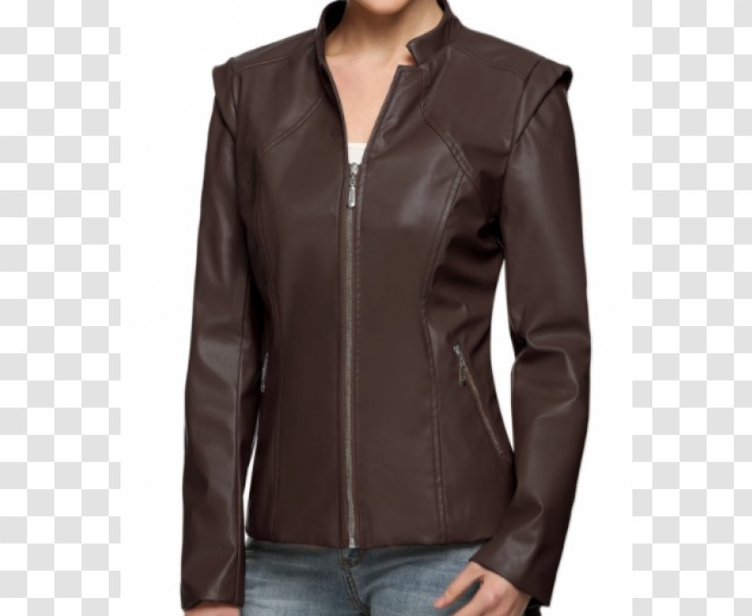 Leather Jacket Blouson Fashion - Neck Transparent PNG