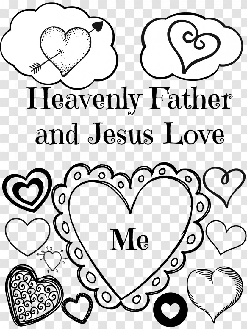 Coloring Book Black And White Child - Watercolor - Jesus Love Transparent PNG