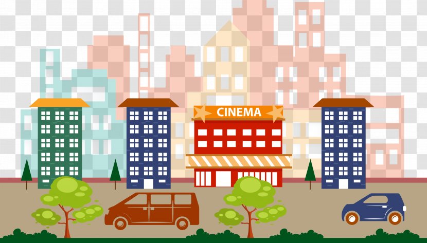 Cartoon Animation Silhouette - Architecture - City Transparent PNG