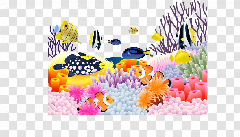 Drawing Clip Art - Photography - Colorful Fish Undersea Landscape Vector Material Transparent PNG