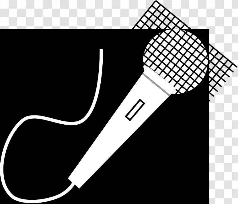 Microphone Clip Art Black And White Image Vector Graphics - Drawing Transparent PNG