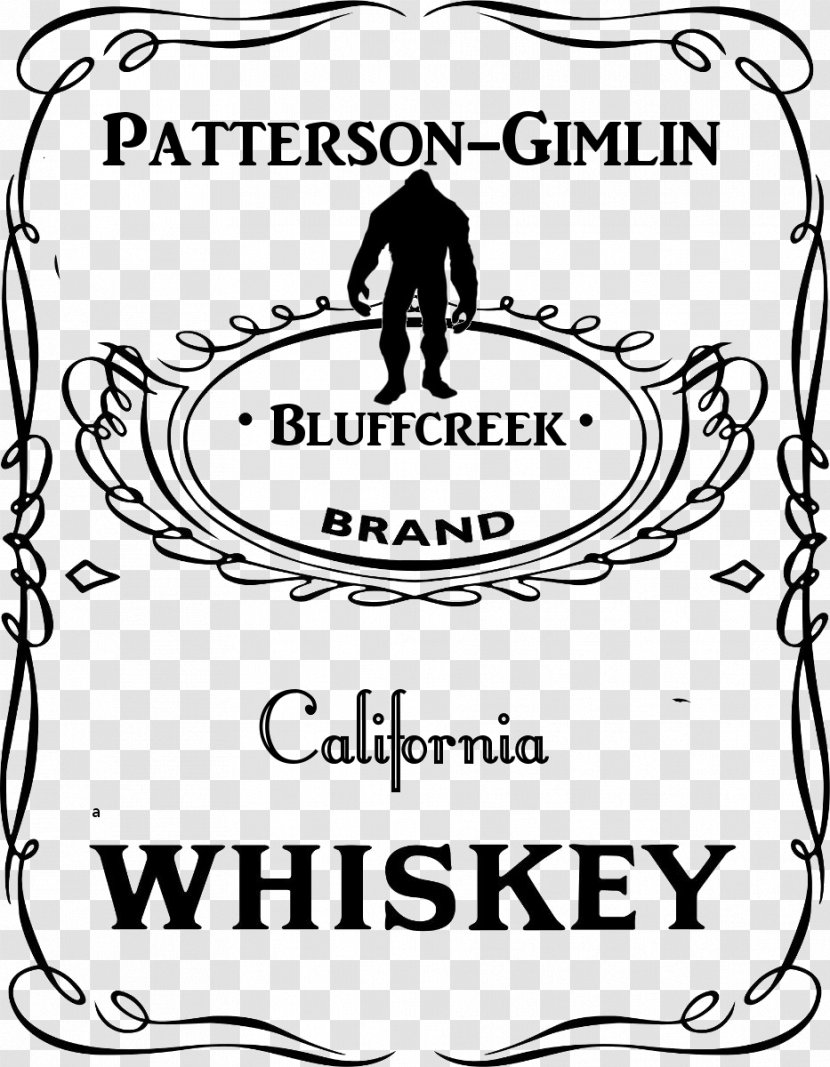 Jack Daniel's Tennessee Whiskey Distilled Beverage Label - Bigfoot Transparent PNG