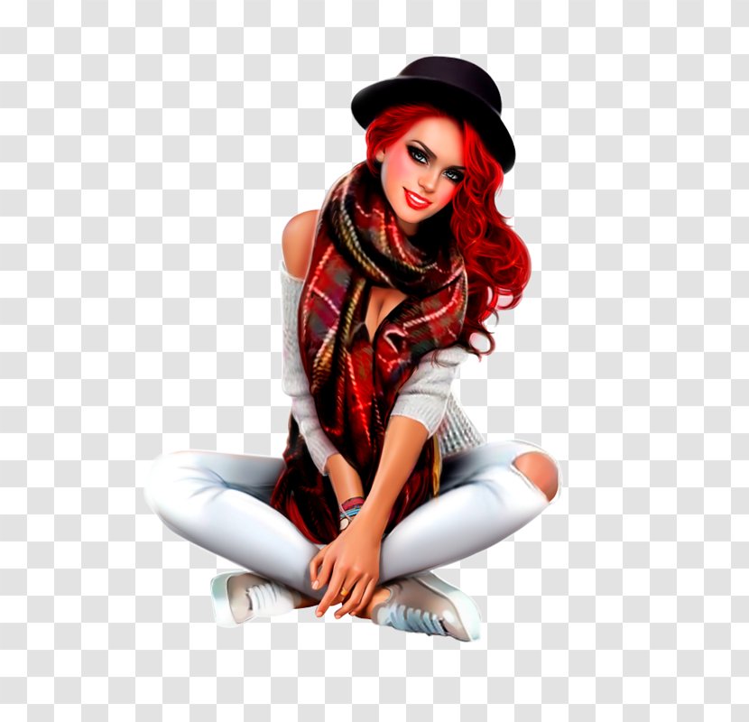 Drawing Woman Fashion Illustration Image - Red Hair Transparent PNG