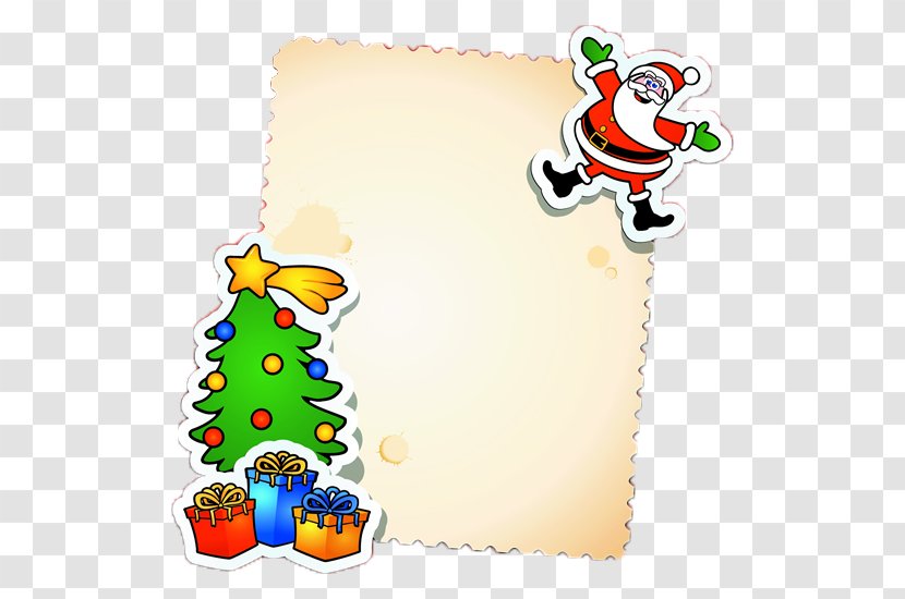 Christmas Card Santa Claus Message Tree - Area - Cards Transparent PNG