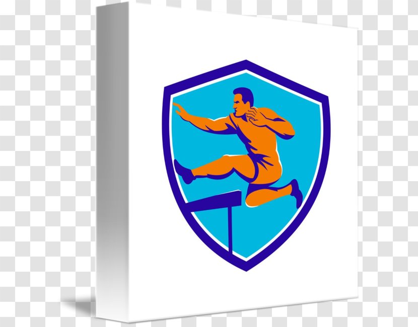 Athlete Track & Field Jumping Hurdling Clip Art - Electric Blue - And Transparent PNG