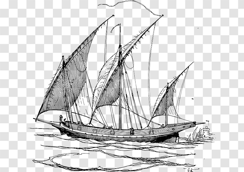 Sailing Ship Dhow Sailboat Clip Art - Boat Transparent PNG