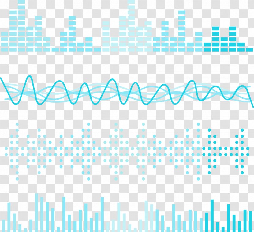 Acoustic Wave Sound Light Euclidean Vector - Cartoon - Blue Sonic Chart Transparent PNG