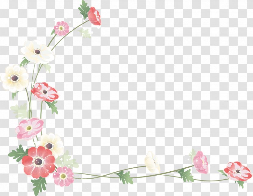 Photography Flower Clip Art - Paper - Hand-painted Pink Floral Border Transparent PNG