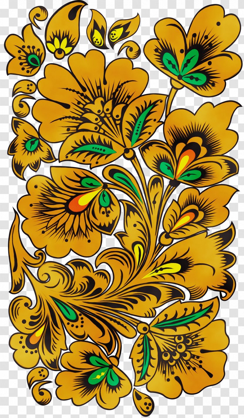 Floral Design - Watercolor - Symmetry Wildflower Transparent PNG