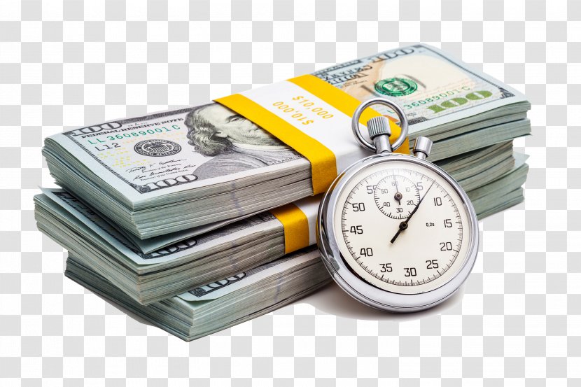 Foreign Exchange Market United States Dollar Time Value Of Money Banknote - Timer With A Stack Bills Transparent PNG