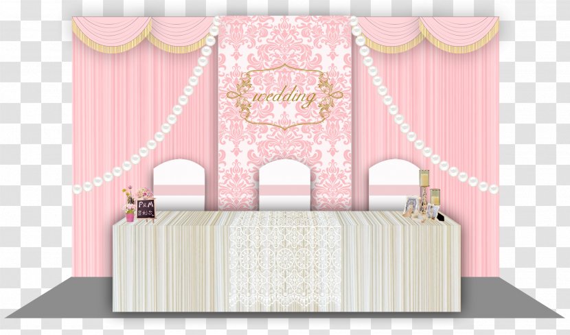 Wedding Curtain Poster - Pink Attendance Area Design Transparent PNG