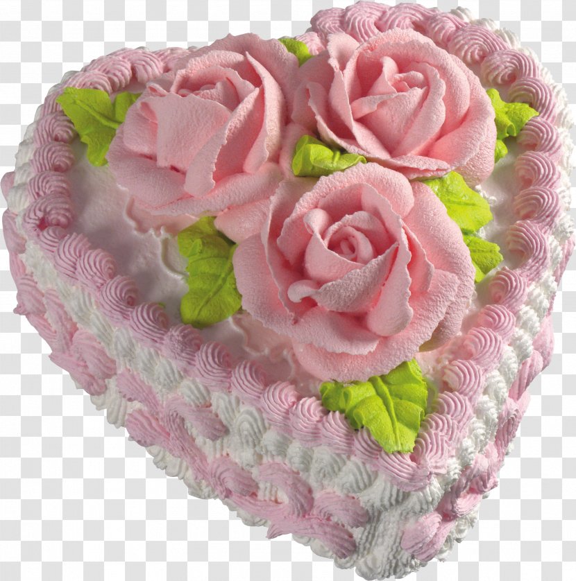 Torte Wedding Cake Chocolate - Flower - White Heart With Pink Roses Picture Clipart Transparent PNG
