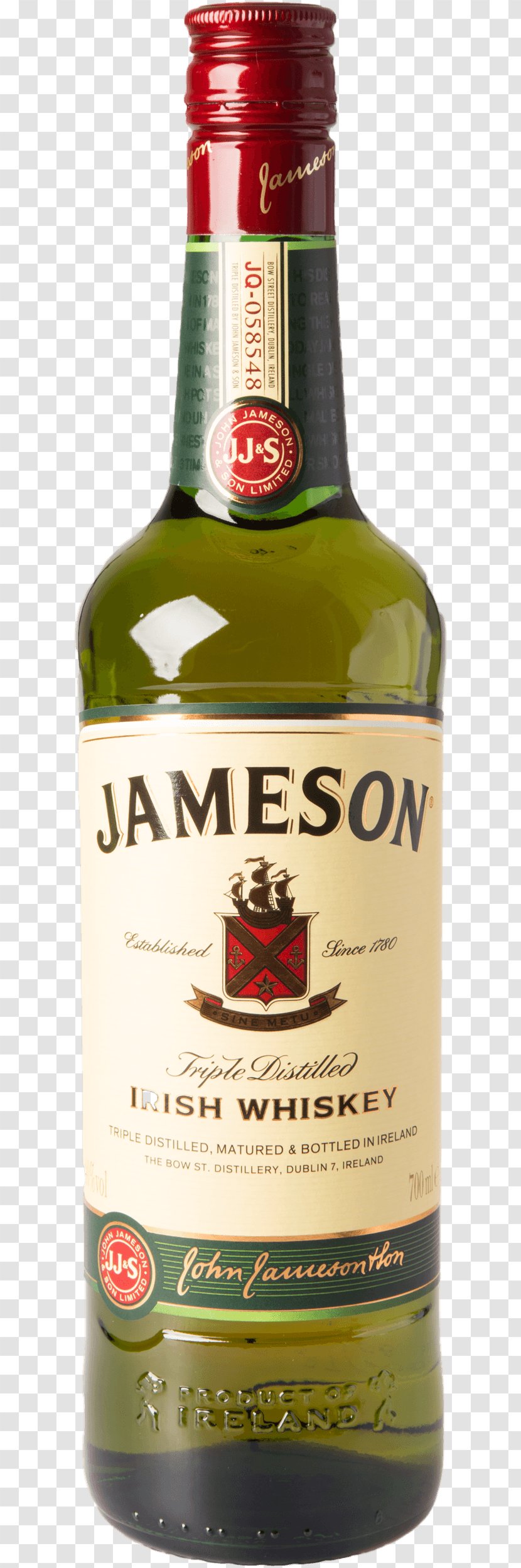 Jameson Irish Whiskey Bourbon Old Bushmills Distillery - Bottle - Drink Transparent PNG