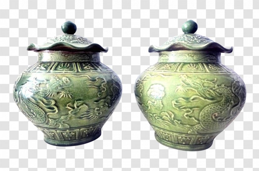 Vase Ceramic Pottery Jar Celadon - Artifact Transparent PNG