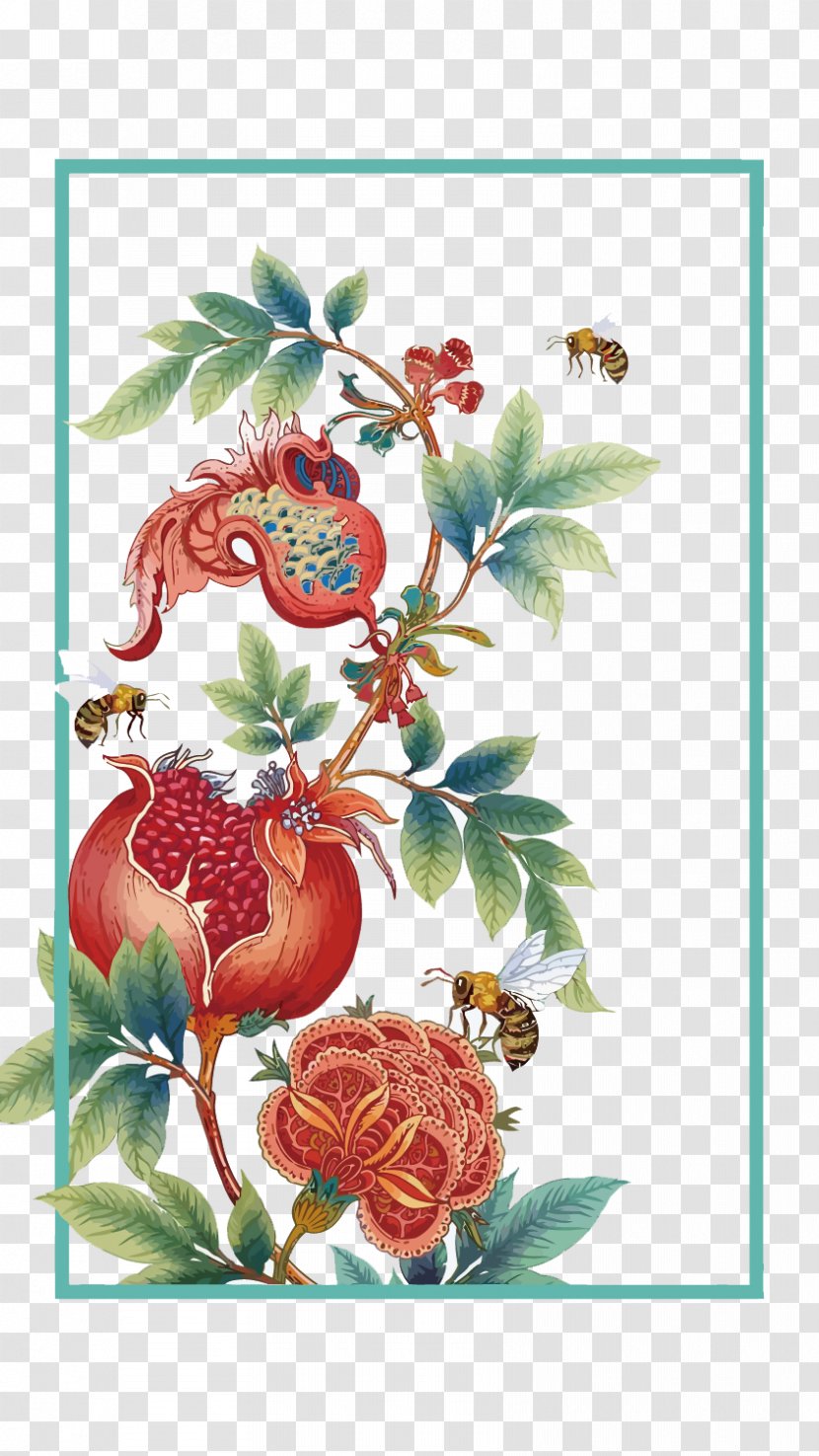 Month Illustration - Creative Arts - Vector Pomegranate Flower Transparent PNG