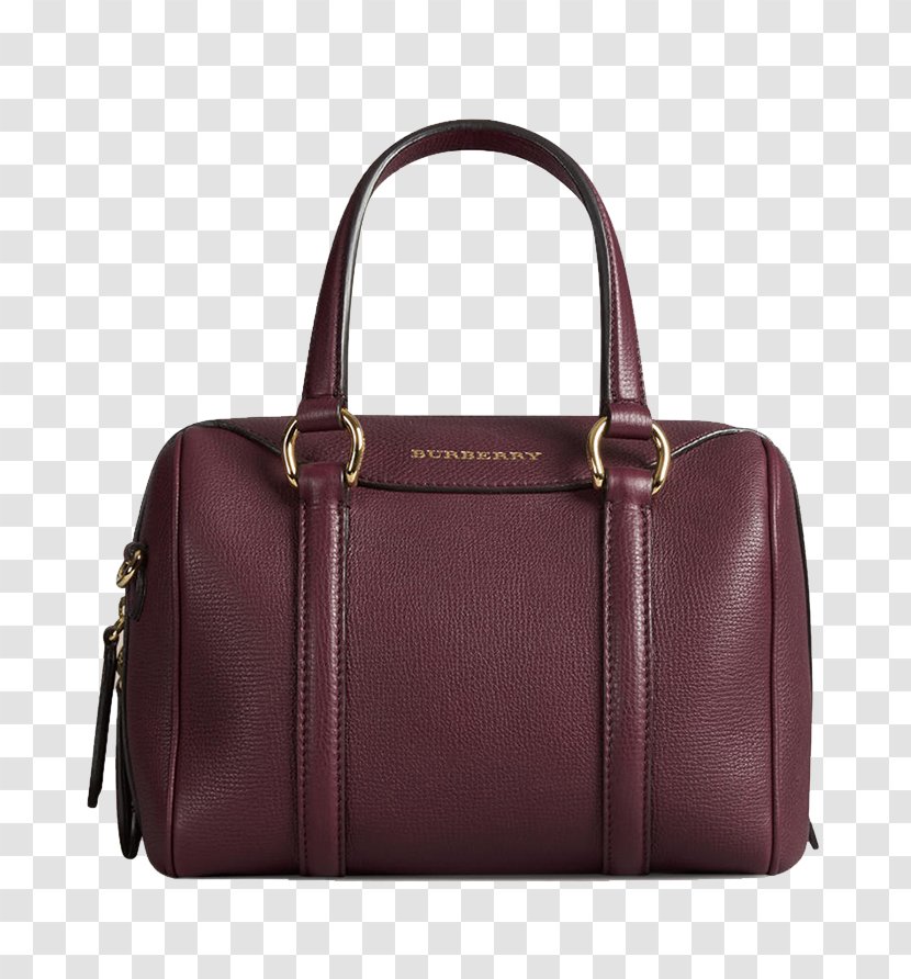 Handbag Burberry Leather Louis Vuitton - Brown - BURBERR Handbags Transparent PNG