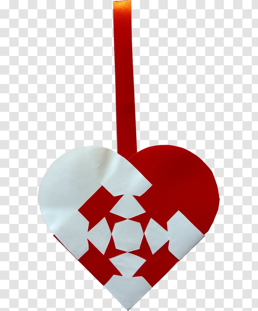 Mulled Wine Pleated Christmas Hearts Ornament - Red - Heart Transparent PNG