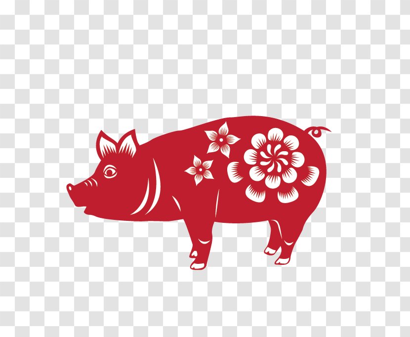 Chinese Zodiac New Year Astrology - Pig Like Mammal - Red Envelopes Library Transparent PNG