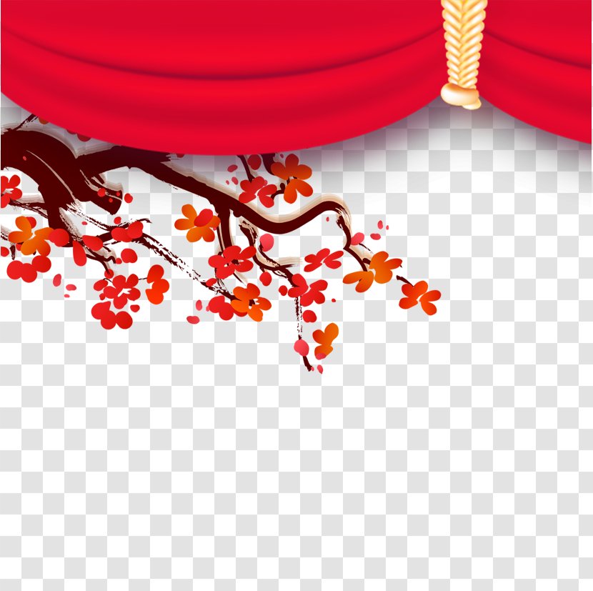 Poster Chinese New Year Adobe Illustrator - Traditional Holidays - Plum Flower Transparent PNG