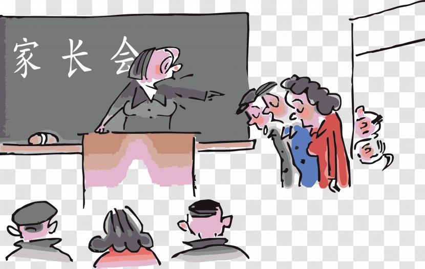 Cartoon Parent-teacher Conference - Parents Will Be Approved By Transparent PNG