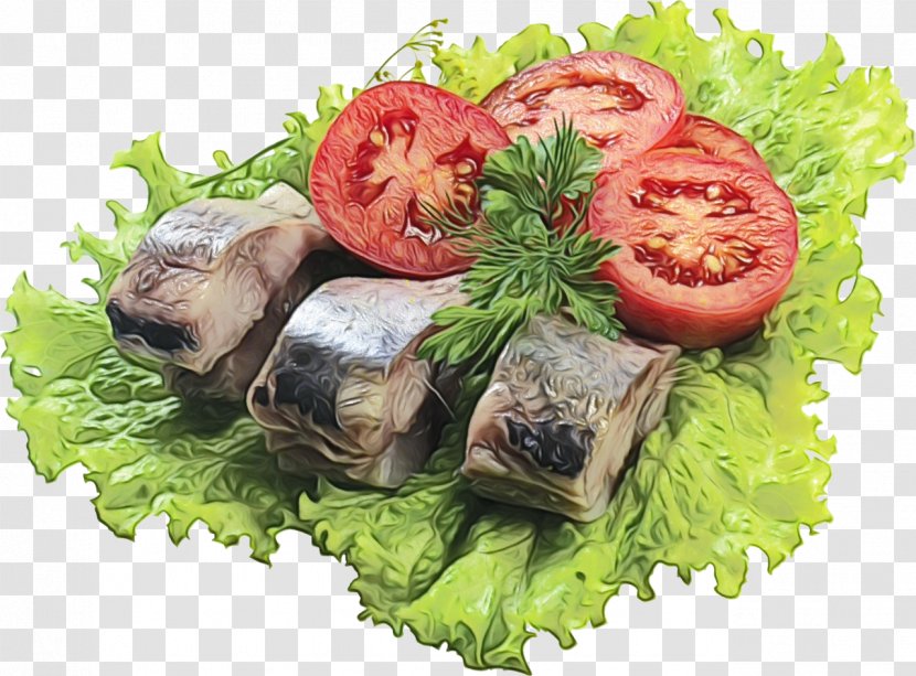 Watercolor Background - Cuisine - Vegetable Fish Transparent PNG