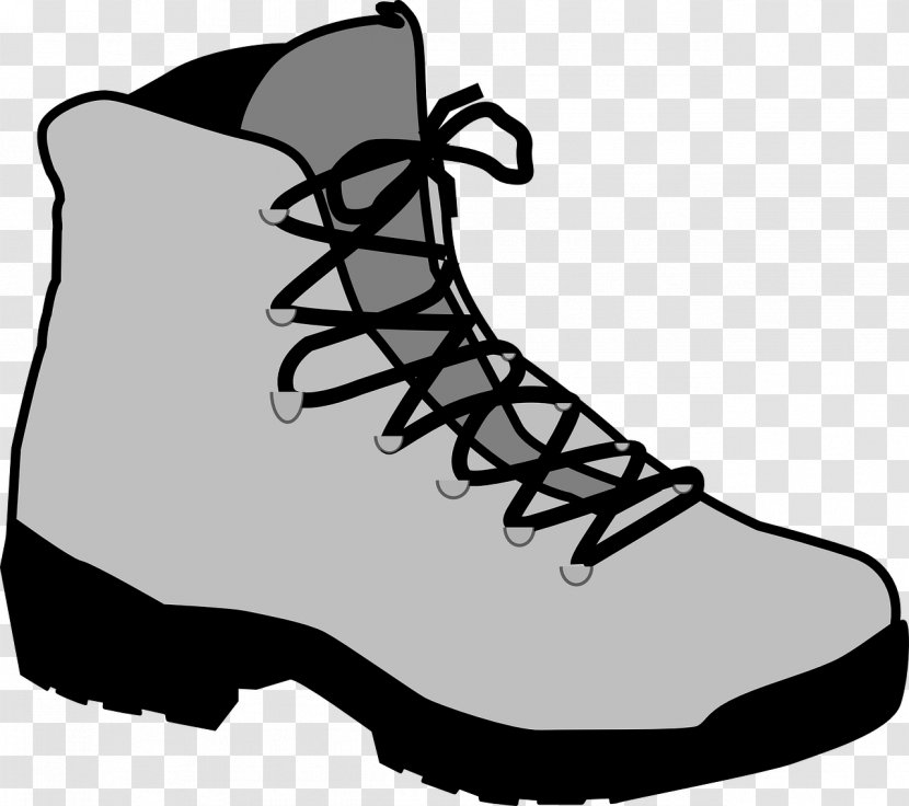 Hiking Boot Shoe Clip Art - Scalable Vector Graphics - Gray Mountain Boots Transparent PNG